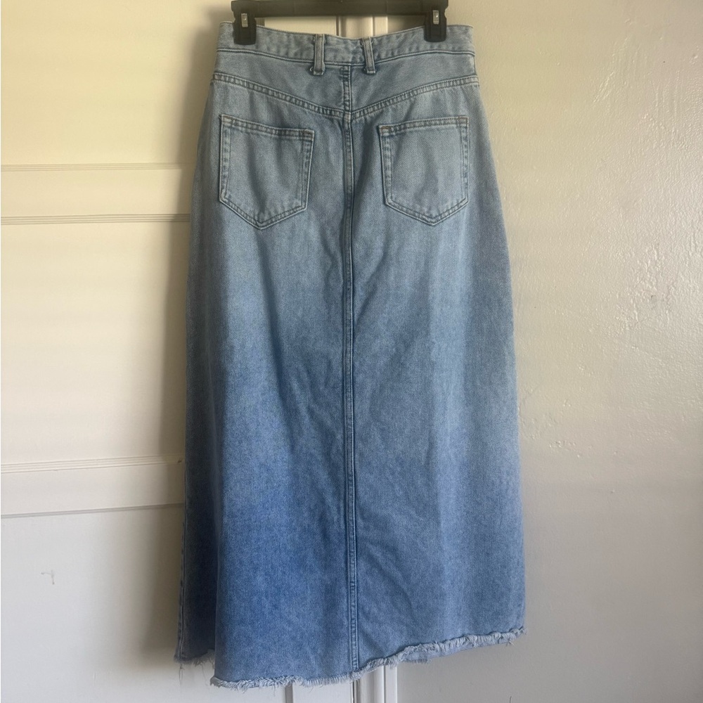 PILCRO THE MADI FRONT-SLIT DENIM SKIRT - Picture 2 of 3